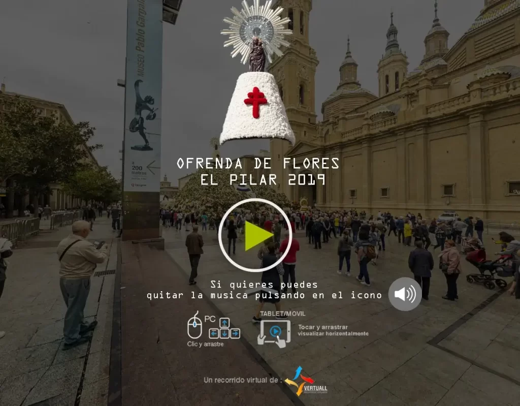 visita virtual de la ofrenda de flores en zaragoza
