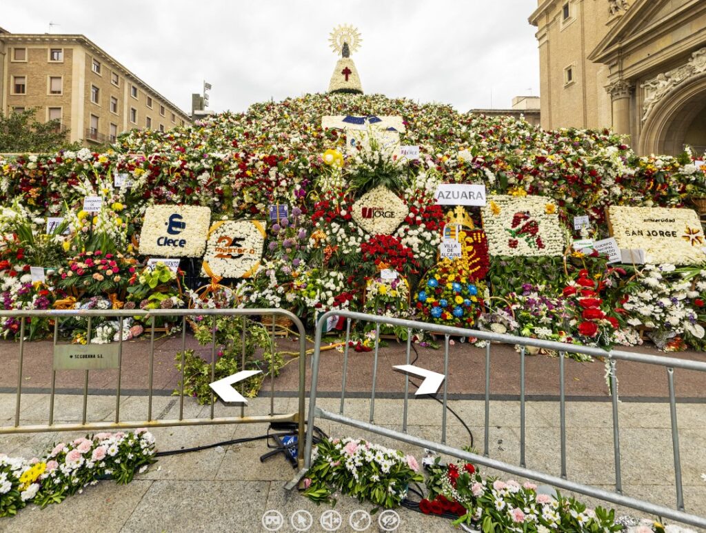 zaragoza fotografia ofrenda de flores el pilar, tours virtuales fotograficos profesionales