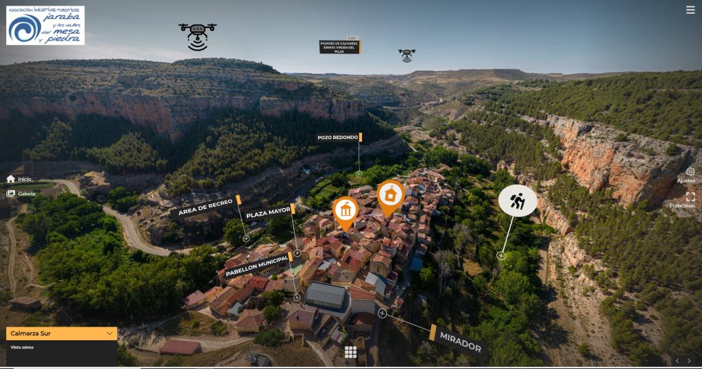 vista aerea de recorrido virtual en calmarza